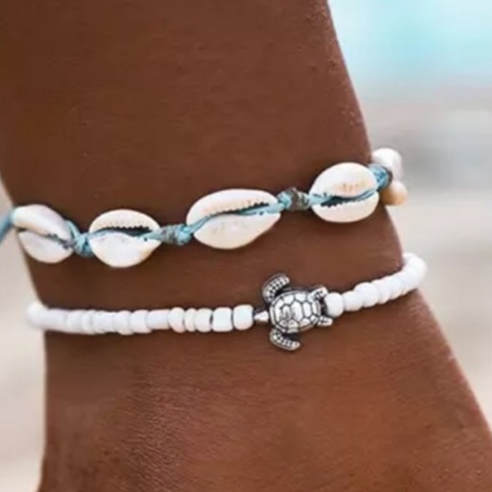 Shell and turtle anklet - Picture 2 of 3